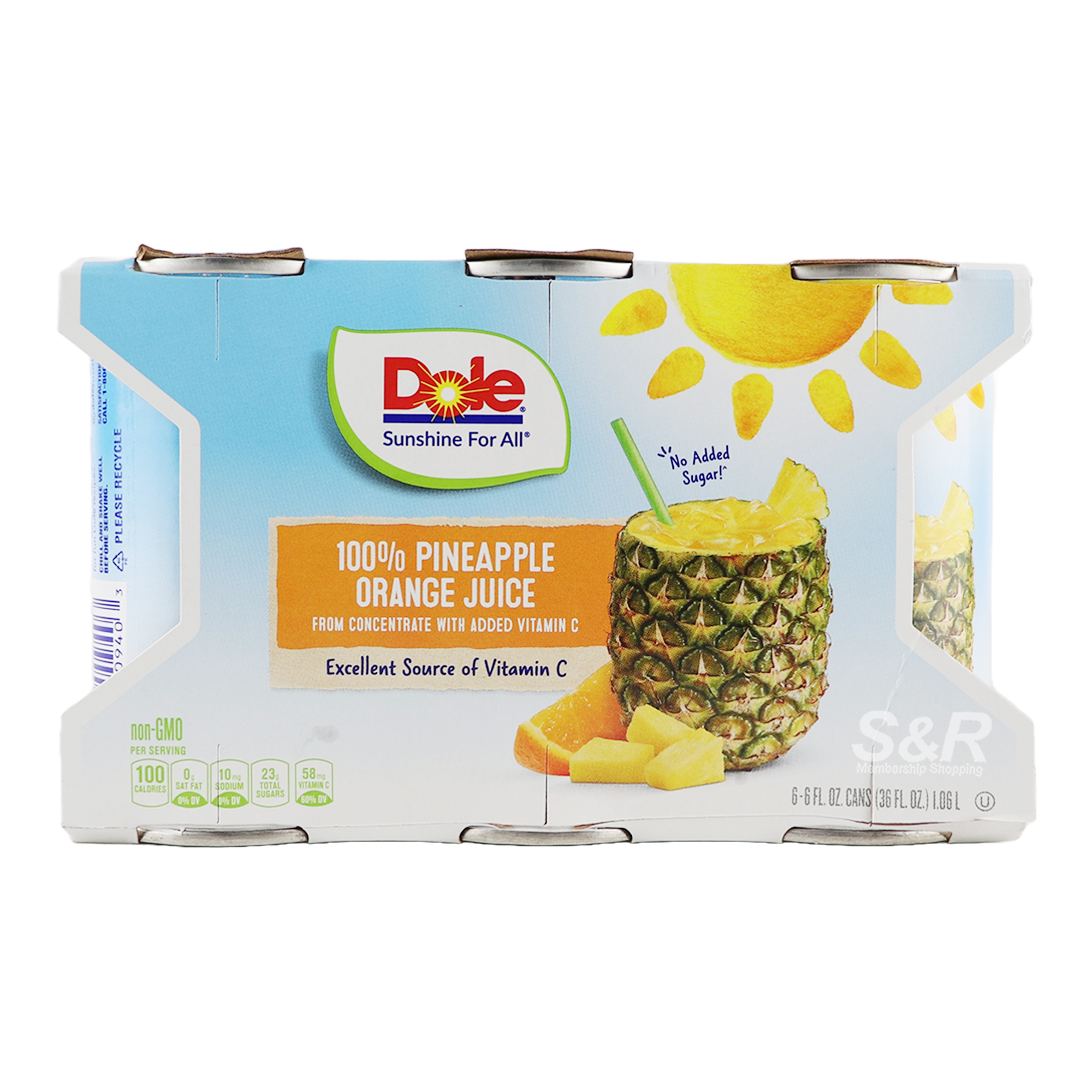 Dole 100% Pineapple Orange Juice (177mL x 6pcs)